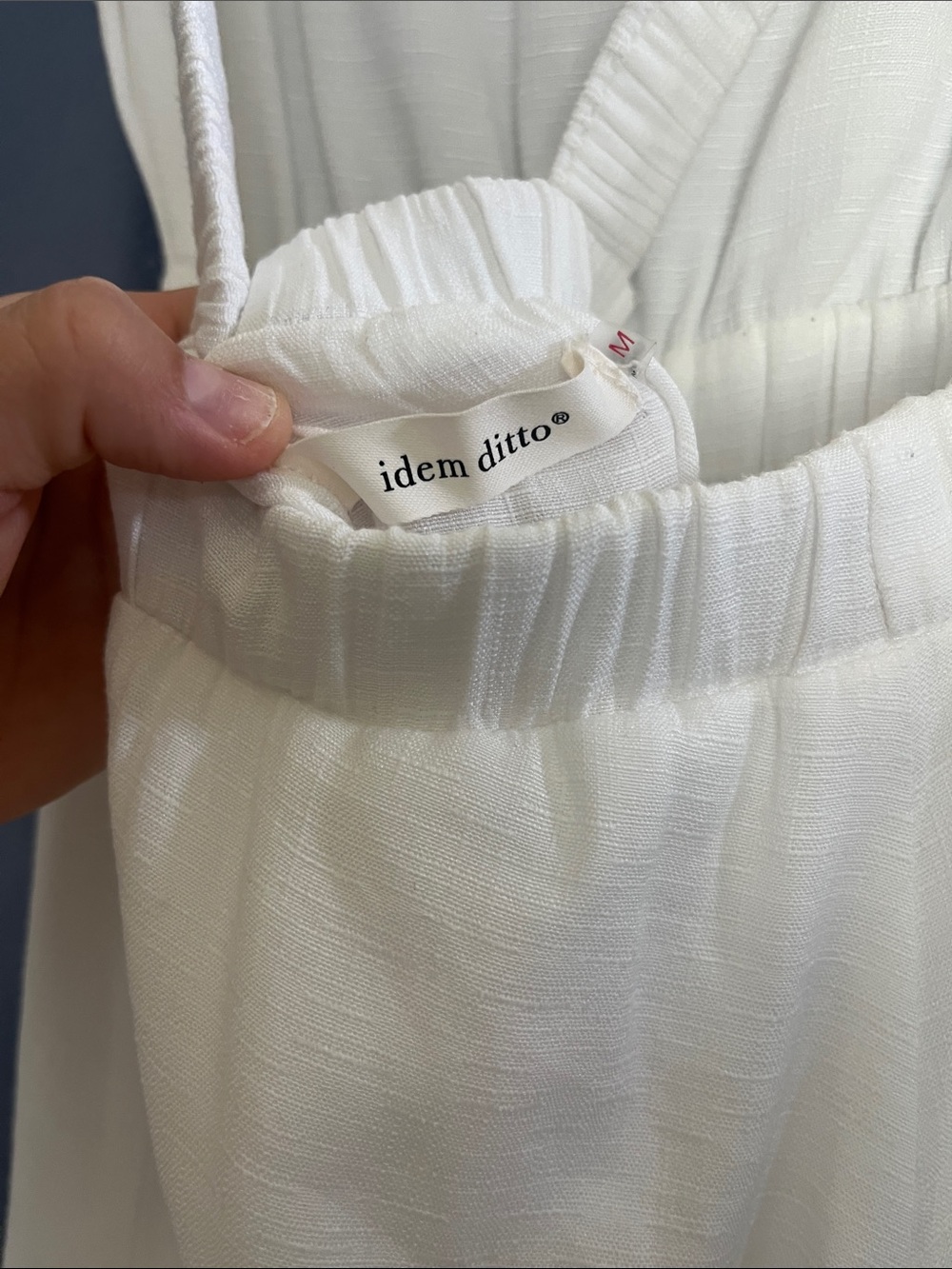 IDem ditto puff-Sleeve White Maxi Dress with Elastic Waist backless -medium - Picture 3 of 5